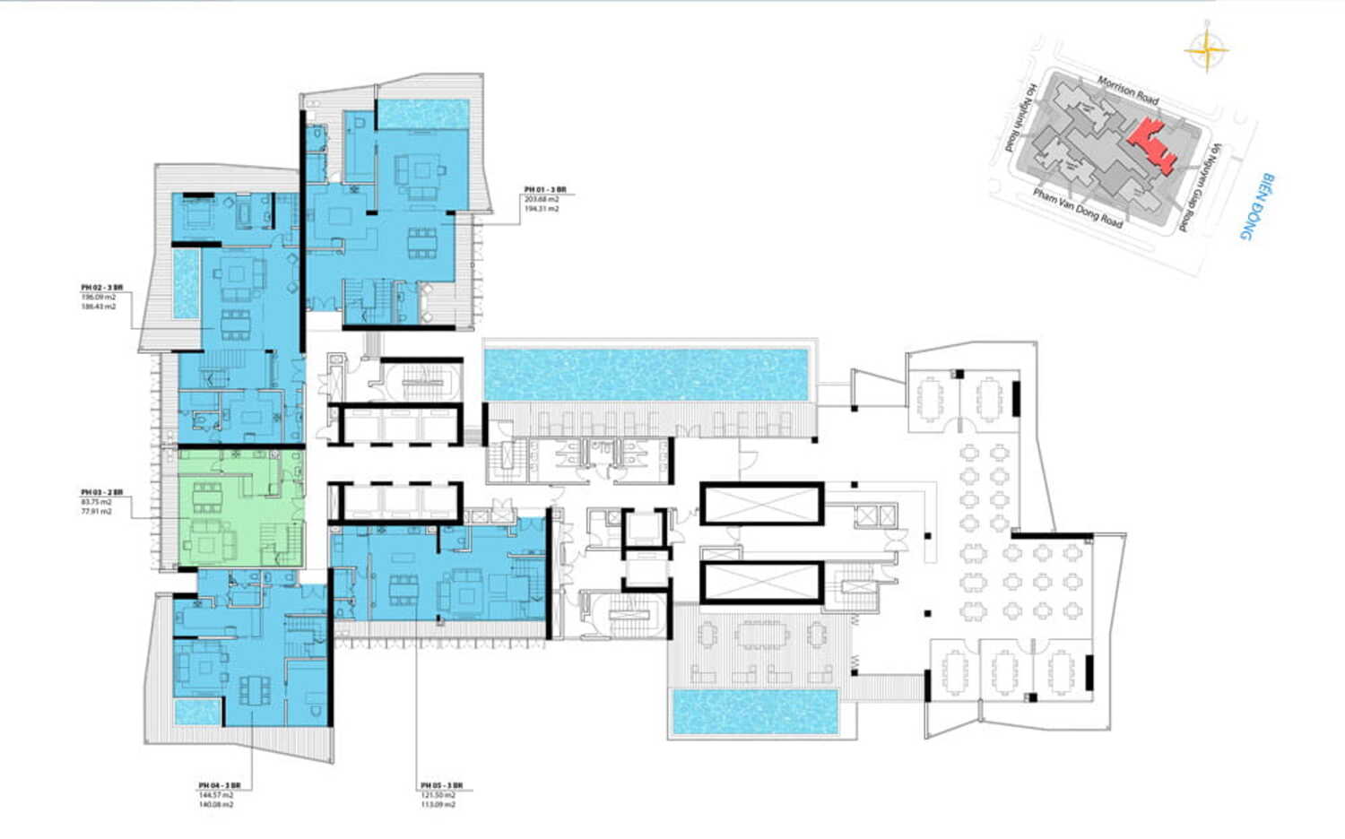 Trang chủ 79 Mặt bằng tầng điển hình Soleil Đà Nẵng