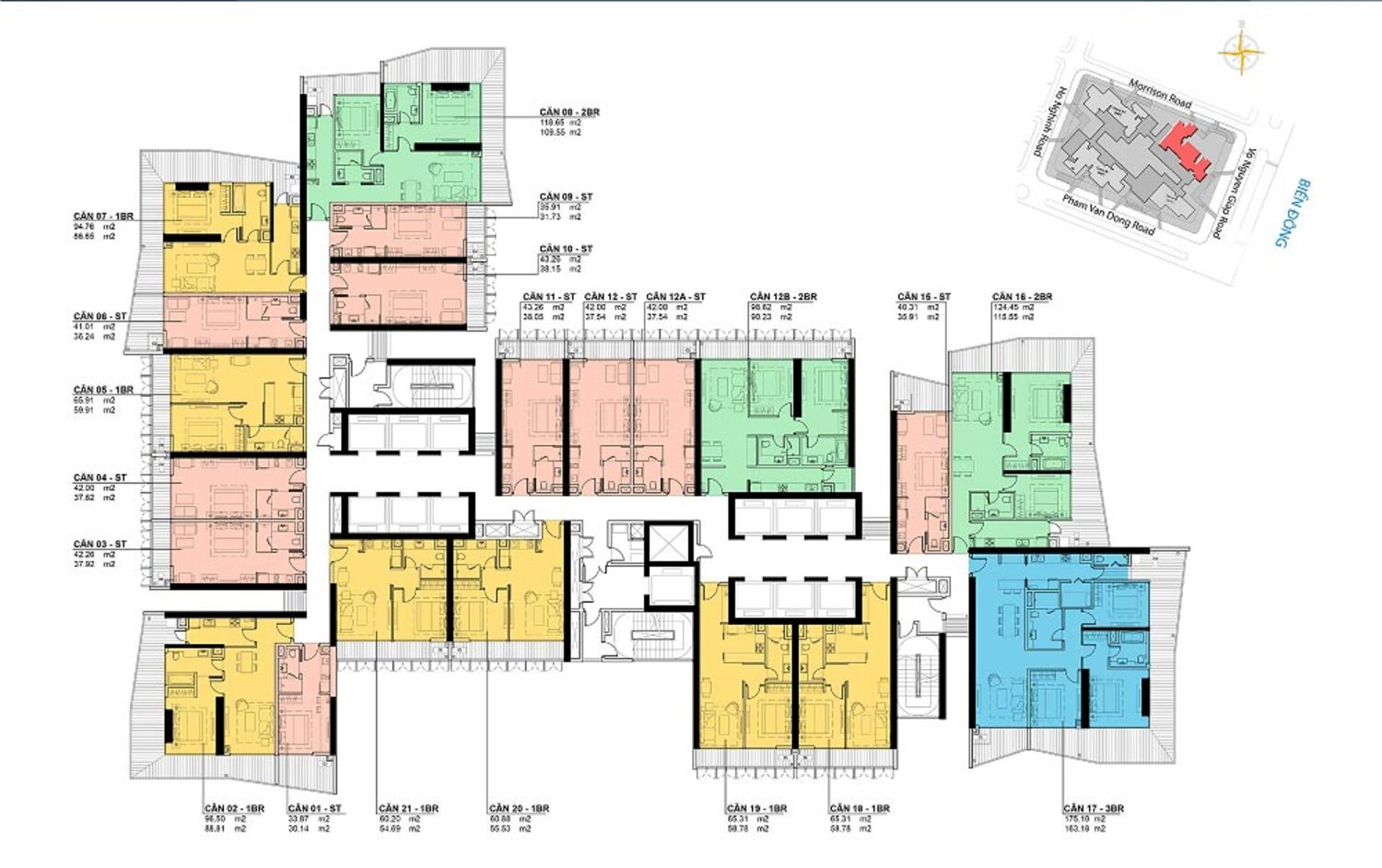 Trang chủ 80 Mặt bằng tầng điển hình Soleil Đà Nẵng